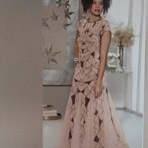 NWT Lanissa Beaded Flowy Formal Gown